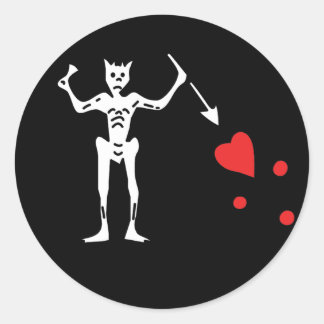 Sticker Rond Edward Teach aka Carton de Barbe Noire