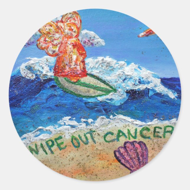 Sticker Rond Effacer l'indicateur de cancer (Devant)