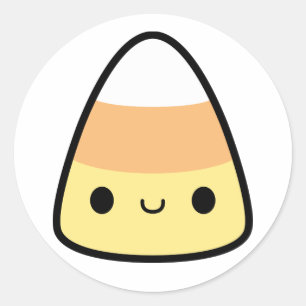 Sticker Rond Éffrayant Cute Halloween Kawaii Candy Corn Classic