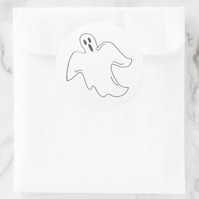 Sticker Rond Éffrayant Halloween Ghost Haunted House Party Cost (Sac)