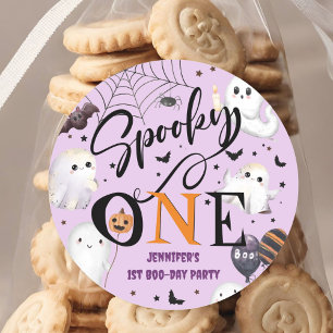 Sticker Rond Éffrayant Halloween OnePurple 1er anniversaire