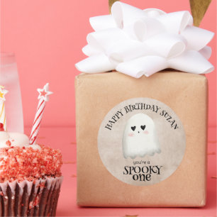 Sticker Rond Éffrayant One Kawaii Ghost Halloween Anniversaire