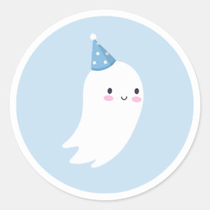 Sticker Rond Éffrayant One mignon Halloween Ghost 1er Anniversa