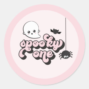 Sticker Rond Éffrayant Un Halloween 1er Anniversaire