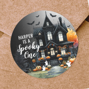 Sticker Rond Éffrayant Un Halloween 1er anniversaire