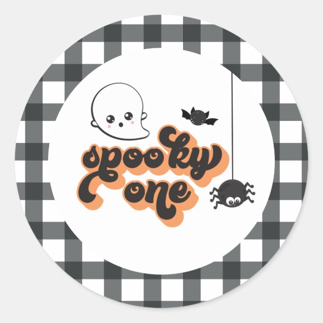 Sticker Rond Éffrayant Un Halloween 1er Anniversaire (Devant)