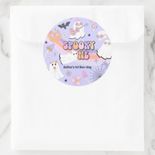 Sticker Rond Éffrayant Un Halloween Fantôme Super 1er anniversa