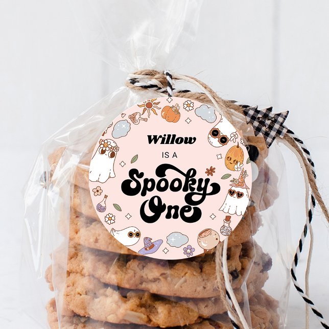 Sticker Rond Éffrayant Un Halloween Super 1er anniversaire (Créateur téléchargé)