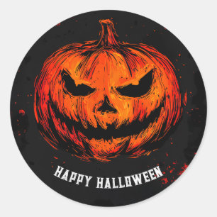 Sticker Rond Éffrayante fête d'Halloween
