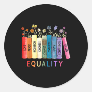 Sticker Rond Égalité Amour Et Gentillesse Égalité Droits Livre 