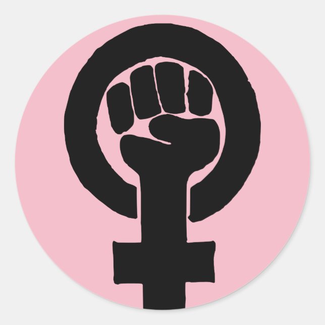 Sticker Rond Égalité des droits des femmes (Devant)