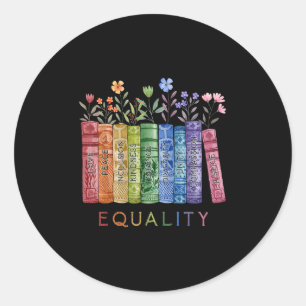 Sticker Rond Égalité Paix Amour Kindness Lire Livre Lgbt Gay Pr