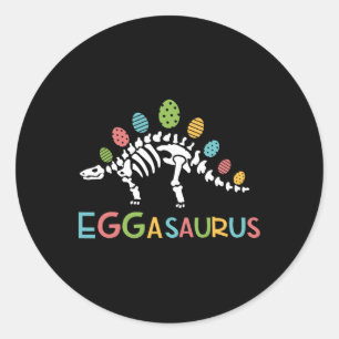 Sticker Rond Eggasaurus Pâques Stegosaurus Dinosaure Garçons En