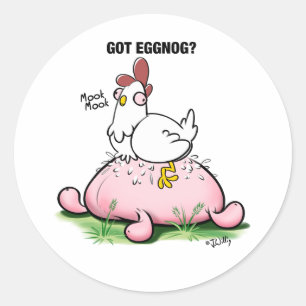 Sticker Rond Eggnog ? par Jeff Willis Art Mug