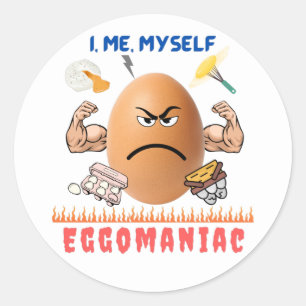 Sticker Rond Eggomaniac - L'Oeuf Badass ! Joyeuse fête de Pâq