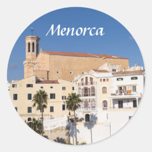Sticker Rond Eglise de Père Noël Maria - Mahon, Menorca, Espagn