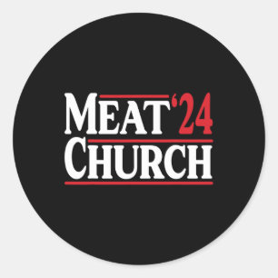 Sticker Rond Église de viande 24 Bbq