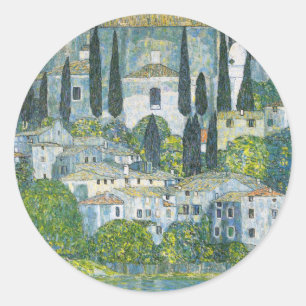 Sticker Rond Église (Kirche) à Cassone par Gustav Klimt