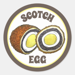 Sticker Rond Eglises écossaises maison Royaume-Uni Snack Food