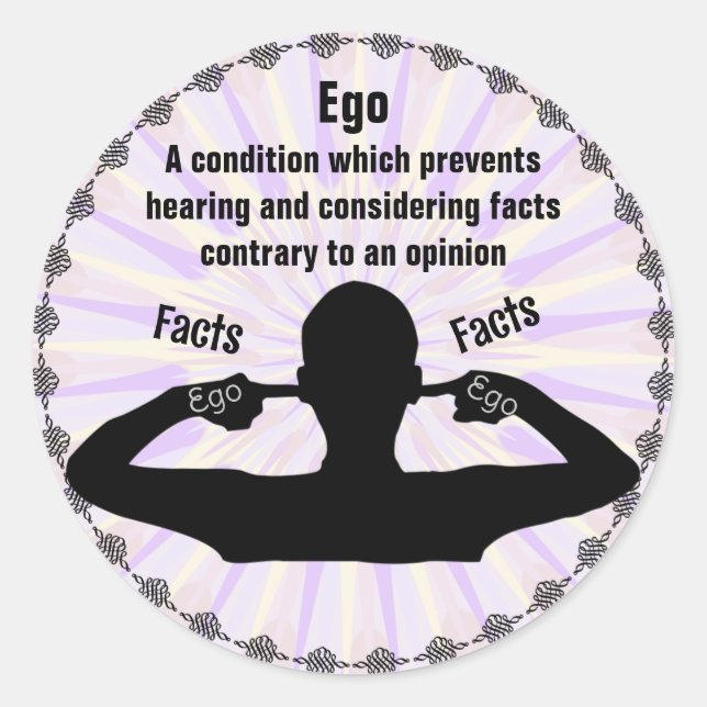 Sticker Rond Ego - Faits contre Opinion (Devant)