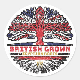 Sticker Rond Egypt Egyptian Uk United Kingdom British Tree