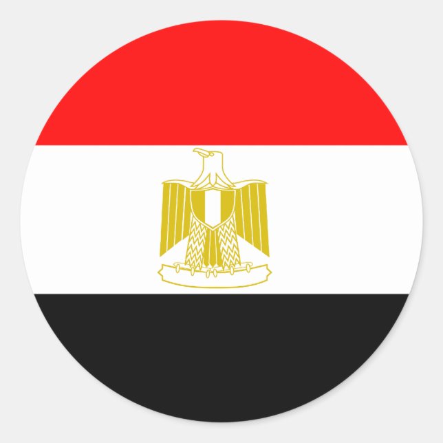 Sticker Rond Égypte Drapeau de haute qualité (Devant)