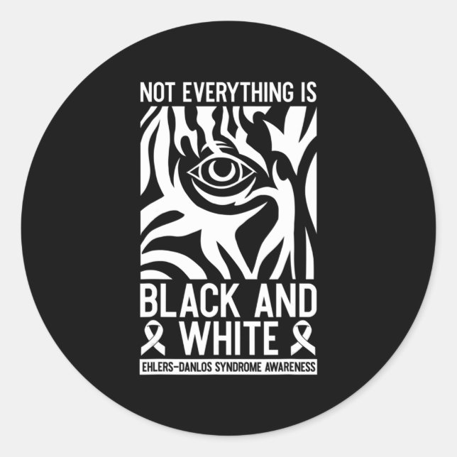 Sticker Rond Ehlers En Ruban Noir Et Blanc Danlos Zebra Rheumat (Devant)