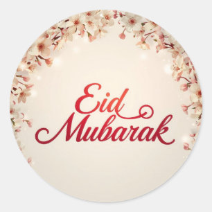 Sticker Rond Eid Mubarak Musulman Classique Personnalisé 