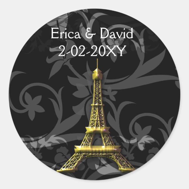 Sticker Rond Eiffel Tour Eiffel mariage (Devant)