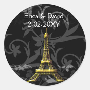 Sticker Rond Eiffel Tour Eiffel mariage