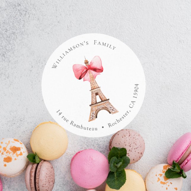 Sticker Rond Eiffel Tower Paris Adresse (Créateur téléchargé)