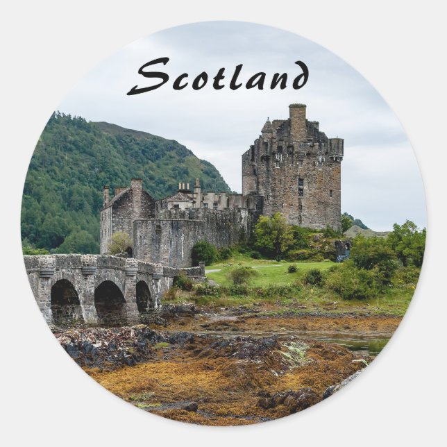 Sticker Rond Eilean Donan Castle, Loch Duich - Ecosse, Royaume- (Devant)