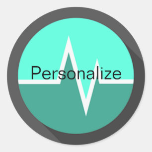 Sticker Rond EKG ligne infirmière médicale docteur chirurgien