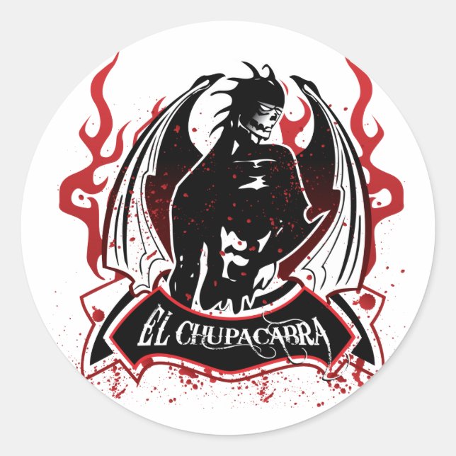 Sticker Rond El Chupacabra - Sucker de chèvre (Devant)