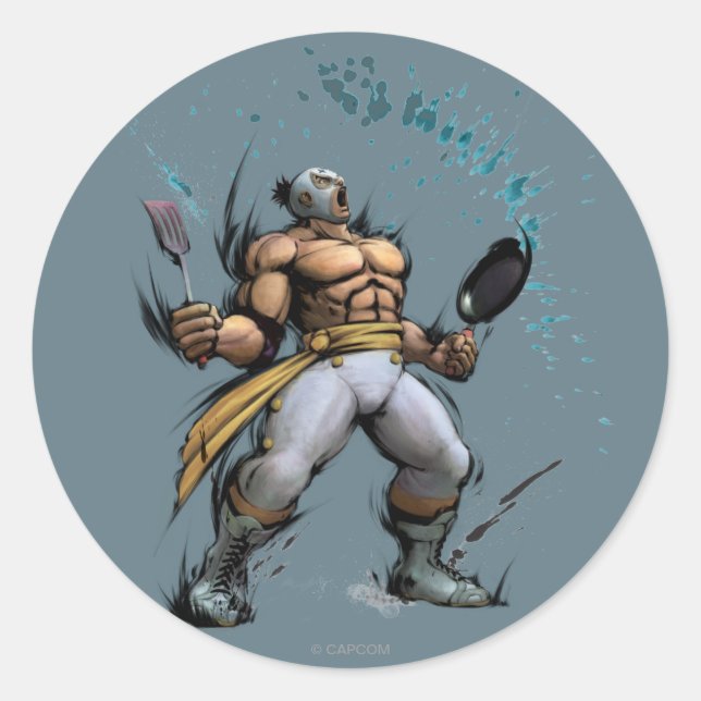 Sticker Rond El Fuerte Avec Poêle À Friture (Devant)