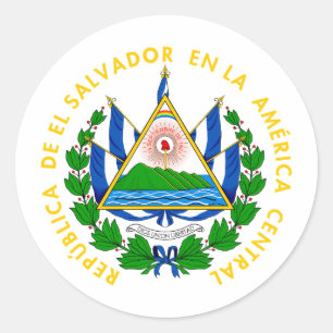 Sticker Rond El Salvador pays blason armoiries symbole emblème