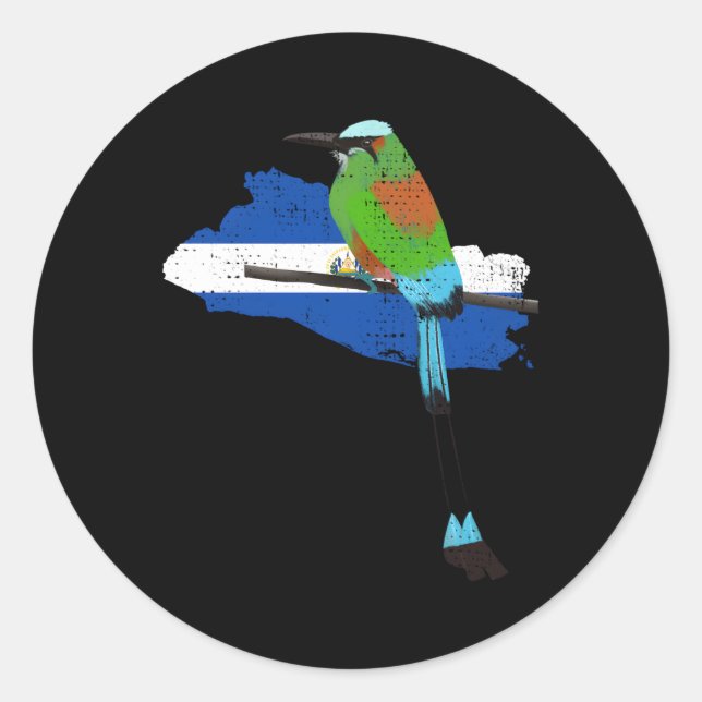 Sticker Rond El Salvador Torogoz Bi Salvadorien (Devant)