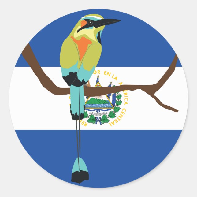 Sticker Rond El Salvador Torogoz, motmot à tête turquoise (Devant)
