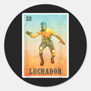 Sticker Rond El Wrestler Lucha Libre - Mexique Luchador