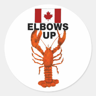 Sticker Rond Elbows Up, Canada