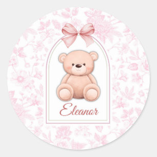 Sticker Rond Eleanor   Conception personnalisée d'ours en peluc