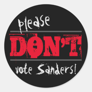 Sticker Rond Election 2016 S'il vous plaît ne votez pas Sanders