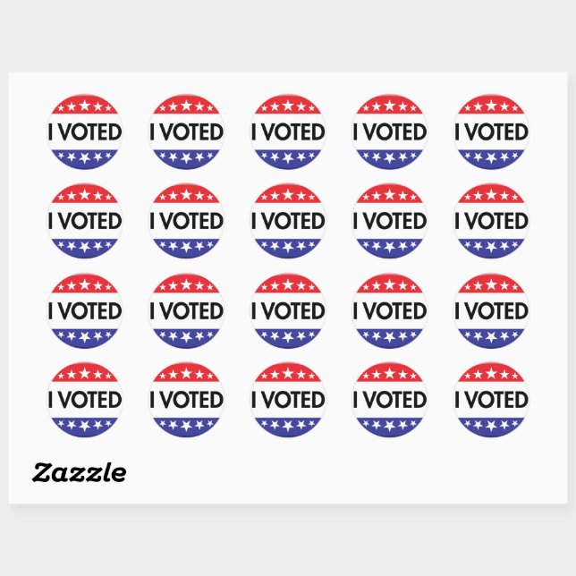 Sticker Rond Élection 2024 du bouton J'ai voté (Feuille)