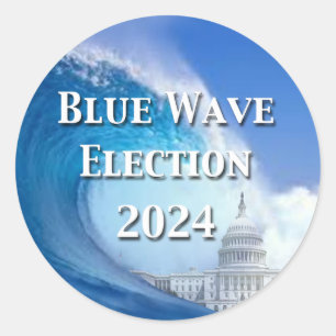 Sticker Rond Élection Blue Wave 2024