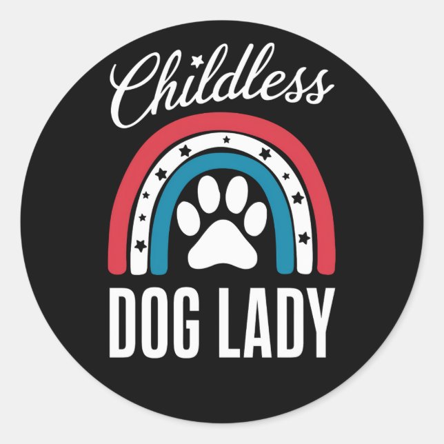 Sticker Rond Élection de la Dame de Chien sans Enfant 2024 Rain (Devant)