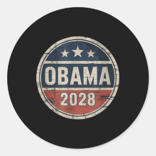 Sticker Rond Élection patriotique Vintage d'Obama en 2028