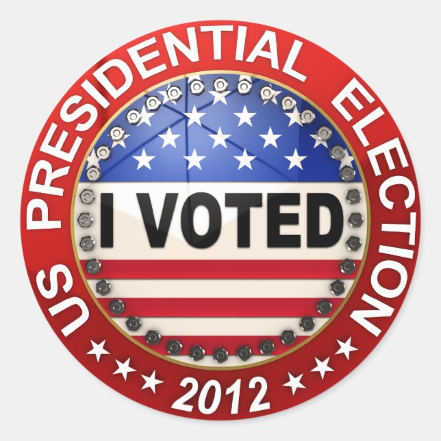Sticker Rond Élection présidentielle 2012 J'ai voté (Devant)