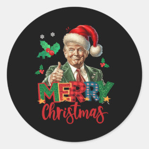 Sticker Rond Élection Trump 2024 Joyeux Noël drôle T