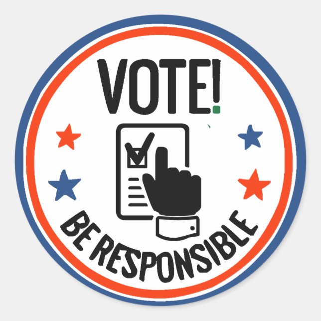 Sticker Rond Élections américaines Registre des élections améri (Devant)