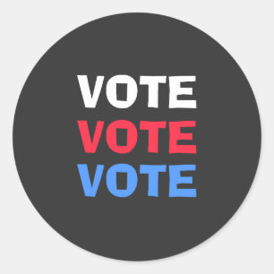 Sticker Rond Élections blanc et bleu rouge Politique